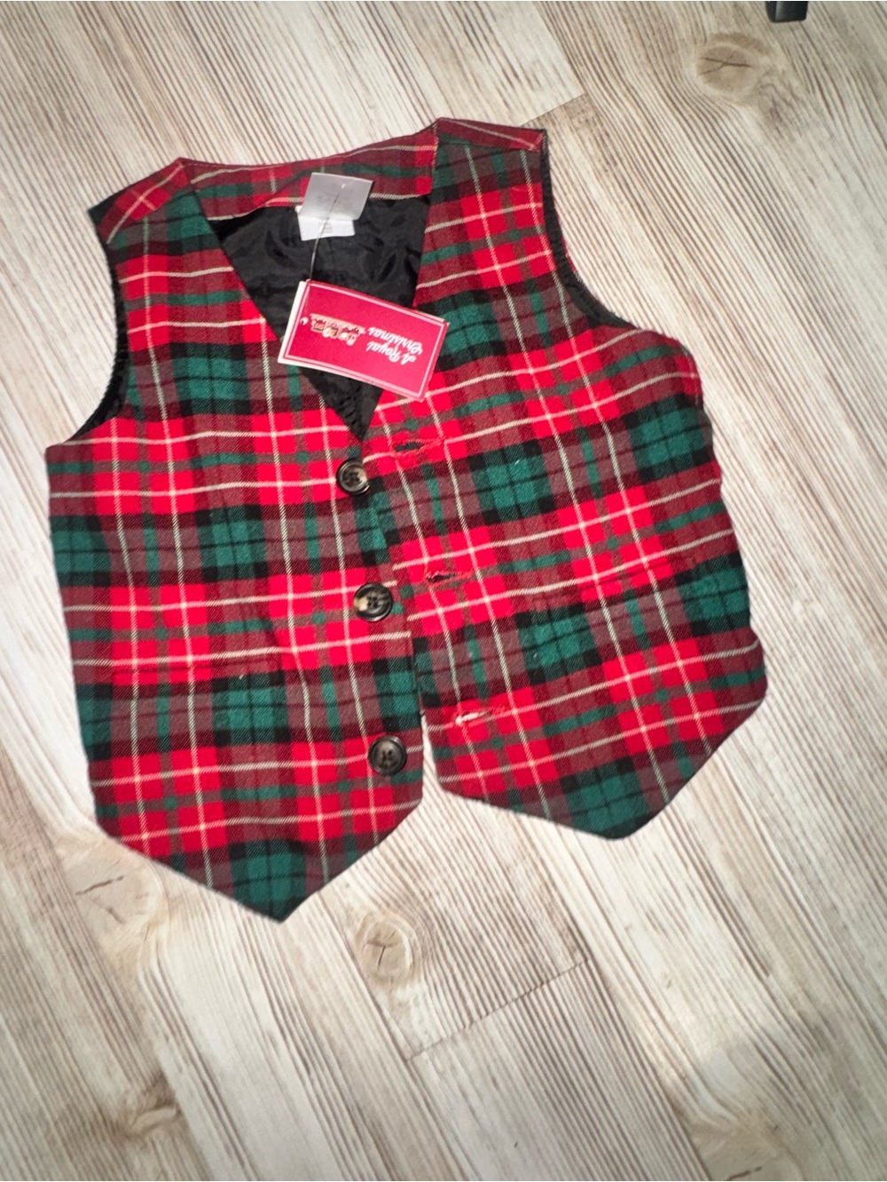 Kids Red & Green Plaid Vest - Gymboree